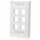 C2G - 03414 - 6-Port Multimedia Keystone Wall Plate - White