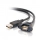 C2G - 28062 - 1.5ft USB 2.0 A Male to A Female Panel Mount Cable